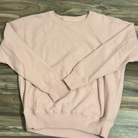 Aerie light pink textured sweatshirt size small - Picture 1 of 3